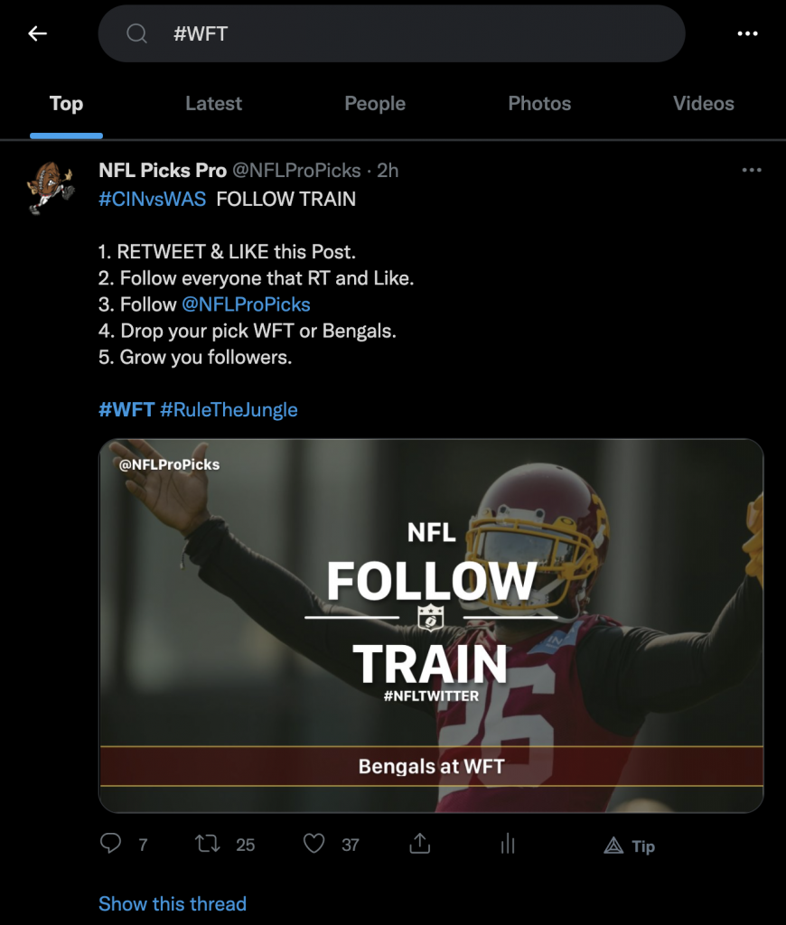 Top of the Twitter Trends with #WFT